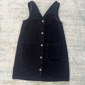 Old Navy Black Corduroy Button-Front Pinafore
